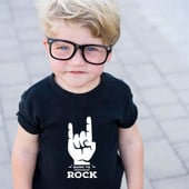 Born To Rock Kids Póló Fiúk Lányok Uniszex Babaruhák Menő divat Stílus Felsők Gyermek nyári rövid ujjú grafikus póló
