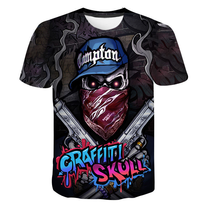 Μπλουζάκια Anime Grunge Graffiti τρισδιάστατη εκτύπωση Καλοκαιρινό μπλουζάκι Μόδα για παιδιά Casual αγόρια κορίτσια Kawaii Cartoons Στρογγυλή λαιμόκοψη Μπλουζάκια