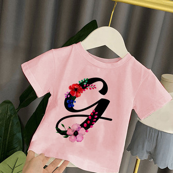 Детска тениска за момичета, летни горнища с надписи на растения, малки деца, тениски, дрехи, детски дрехи, анимационни тениски, ежедневни облекла с къс ръкав