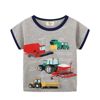 Παιδικά Παιδικά Casual Ρούχα Unisex Βρεφικό καλοκαιρινό μπλουζάκι Cartoon Excavator Μπλούζες με στάμπα μπλουζάκια βαμβακερά μπλουζάκια για κορίτσια Αγόρια
