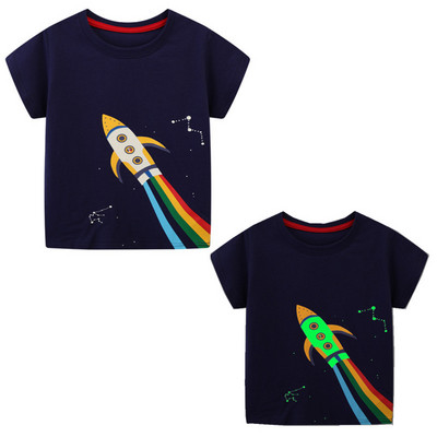 Παιδικά Παιδικά Casual Ρούχα Unisex Βρεφικό καλοκαιρινό μπλουζάκι Cartoon Excavator Μπλούζες με στάμπα μπλουζάκια βαμβακερά μπλουζάκια για κορίτσια Αγόρια