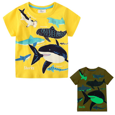 Παιδικά Παιδικά Casual Ρούχα Unisex Βρεφικό καλοκαιρινό μπλουζάκι Cartoon Excavator Μπλούζες με στάμπα μπλουζάκια βαμβακερά μπλουζάκια για κορίτσια Αγόρια