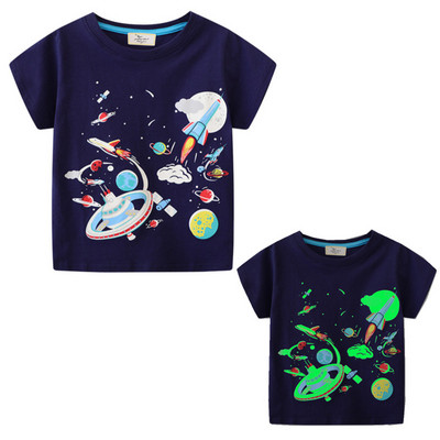 Παιδικά Παιδικά Casual Ρούχα Unisex Βρεφικό καλοκαιρινό μπλουζάκι Cartoon Excavator Μπλούζες με στάμπα μπλουζάκια βαμβακερά μπλουζάκια για κορίτσια Αγόρια