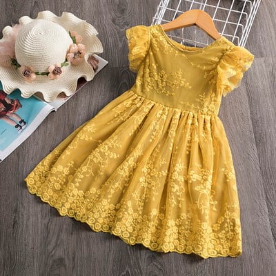 Anak Gaun untuk Gadis Bunga Tanpa Lengan Gaun Princess Renda Rođendanska Božićna Pakaian Mesh Tutu Gaun 3-8Yrs Pakaian Kasual