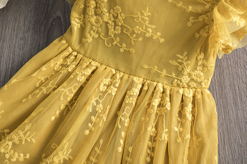 Anak Gaun untuk Gadis Bunga Tanpa Lengan Gaun Princess Renda Rođendanska Božićna Pakaian Mesh Tutu Gaun 3-8Yrs Pakaian Kasual