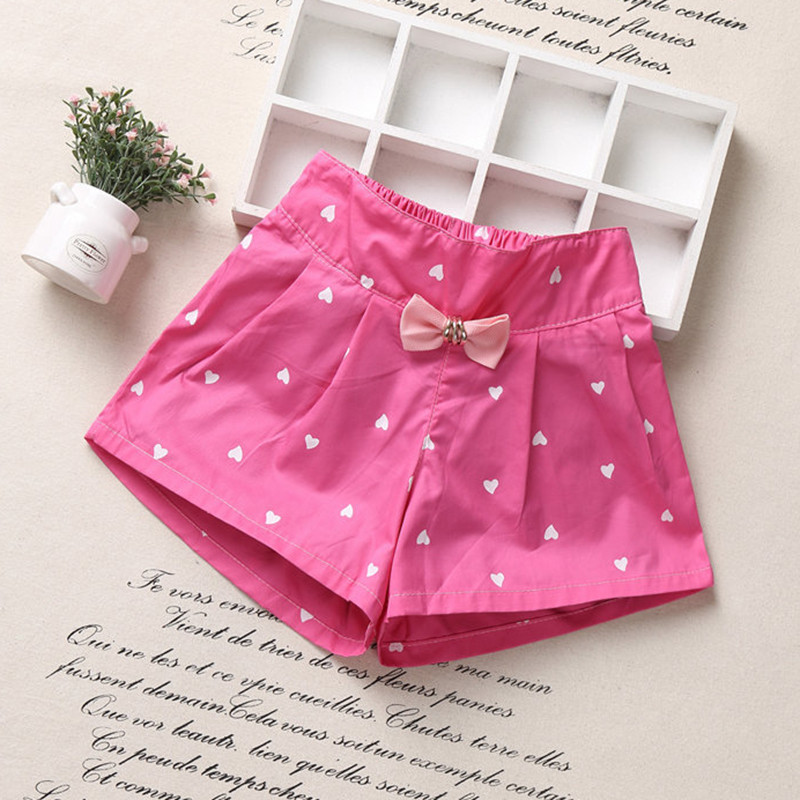 Ljeto, bebe, djeca, djevojčice, mala djeca, kratke hlače s printom srca u boji bombona, odjeća za 2-10 godina K213201