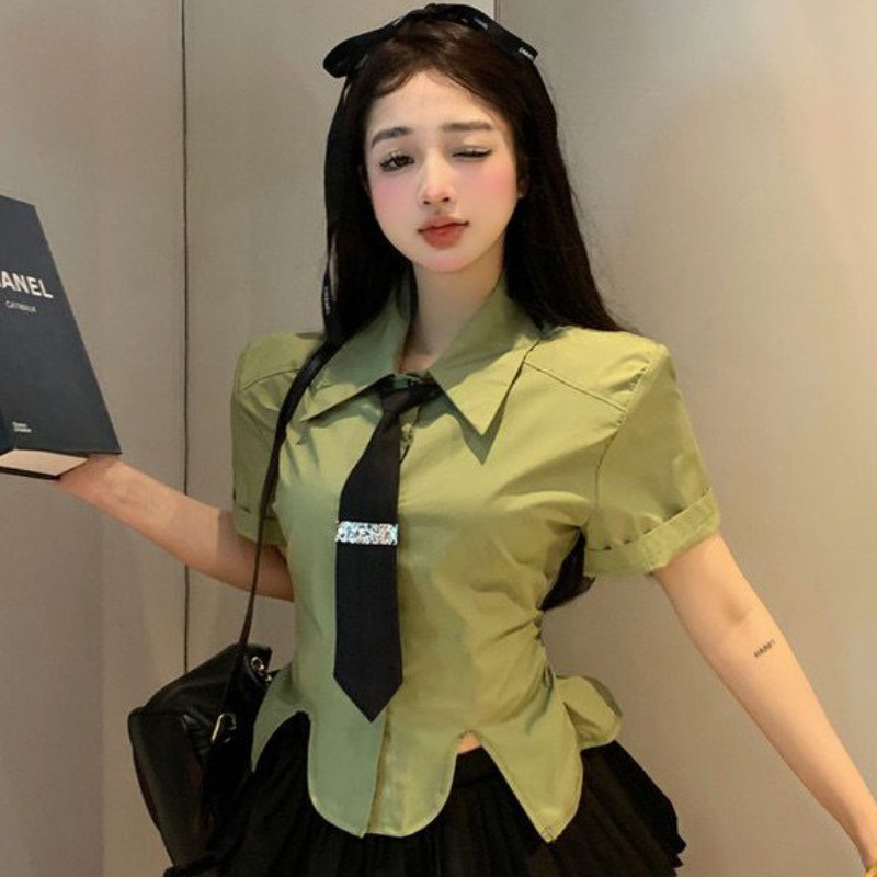 Tričká Dámske Sexy Nepravidelný Kórejský Štýl Móda Streetwear Ležérne Dámske Nové Letné Očarujúce Zrelý Temperament Jednofarebné Vzorované Slim