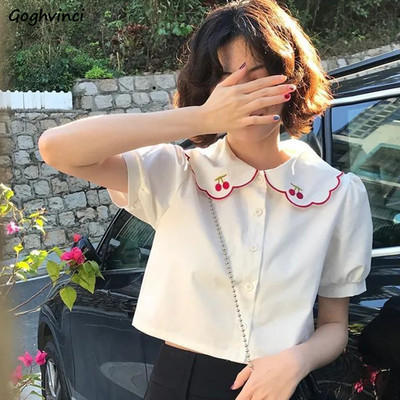 Γυναικεία πουκάμισα Cherry Lovely Casual Harajuku Καλοκαιρινή κοριτσίστικη κορεατική έκδοση Δημοφιλές Gentle Loose Preppy στυλ που μειώνει την ηλικία Vintage