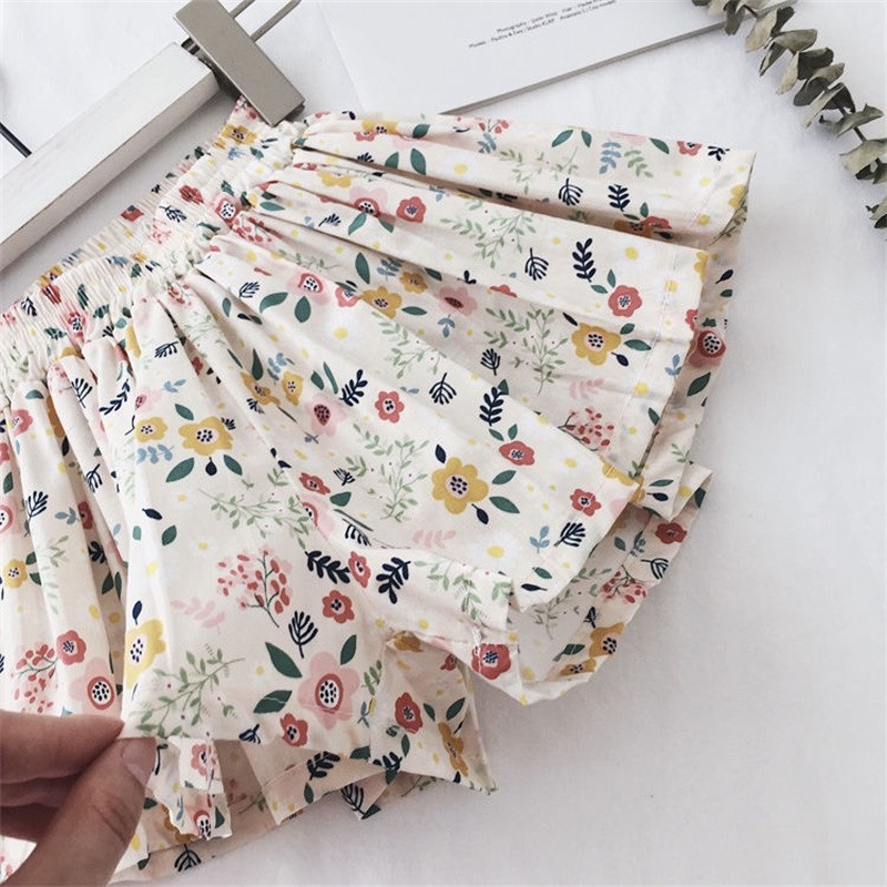 Ljetna suknja s cvjetnim printom za djevojčice, kratke hlače za djecu Odjeća Suknja-hlače, dječje tutu kratke hlače široke nogavice, dječja odjeća, veličina 2-6