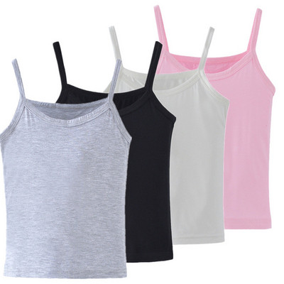 New Summer Kids Underwear Modal Girls Tanks Tops Pure Color Vest Children Camisole Tee Undershirt 2-12 Years