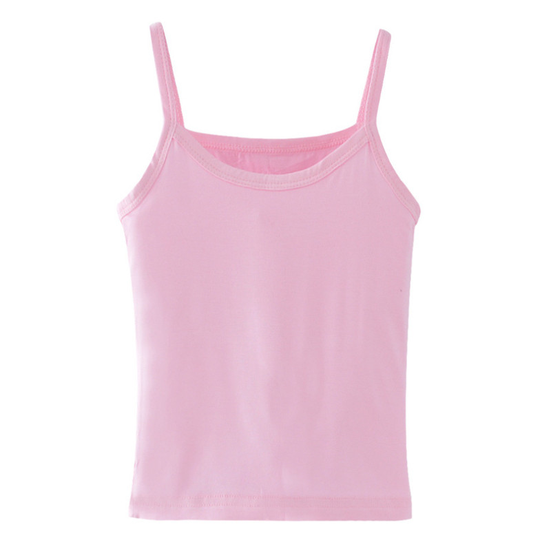 Nauji vasariniai vaikiški apatiniai Modaliniai mergaičių apatiniai marškinėliai grynos spalvos liemenė, vaikiški „Camisole Tee“ apatiniai marškinėliai 2–12 metų
