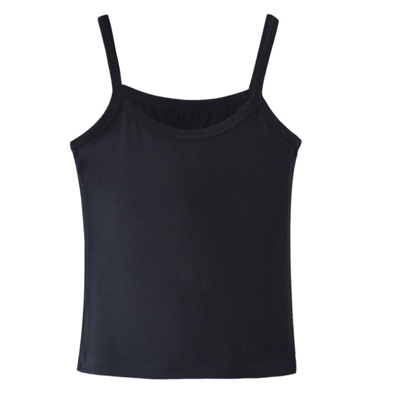 Nauji vasariniai vaikiški apatiniai Modaliniai mergaičių apatiniai marškinėliai grynos spalvos liemenė, vaikiški „Camisole Tee“ apatiniai marškinėliai 2–12 metų