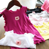 Pleteni prsluk za djevojčice od 1-7 godina, ljetna, dječja kućna odjeća na tregere, modna majica za bebe od mekane modalne tkanine, slatka