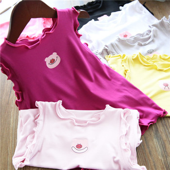 1-7 годишна плетена жилетка за момичета Лятна детска домашно облекло с тиранти Модна бебешка тениска от мека модална материя Сладко