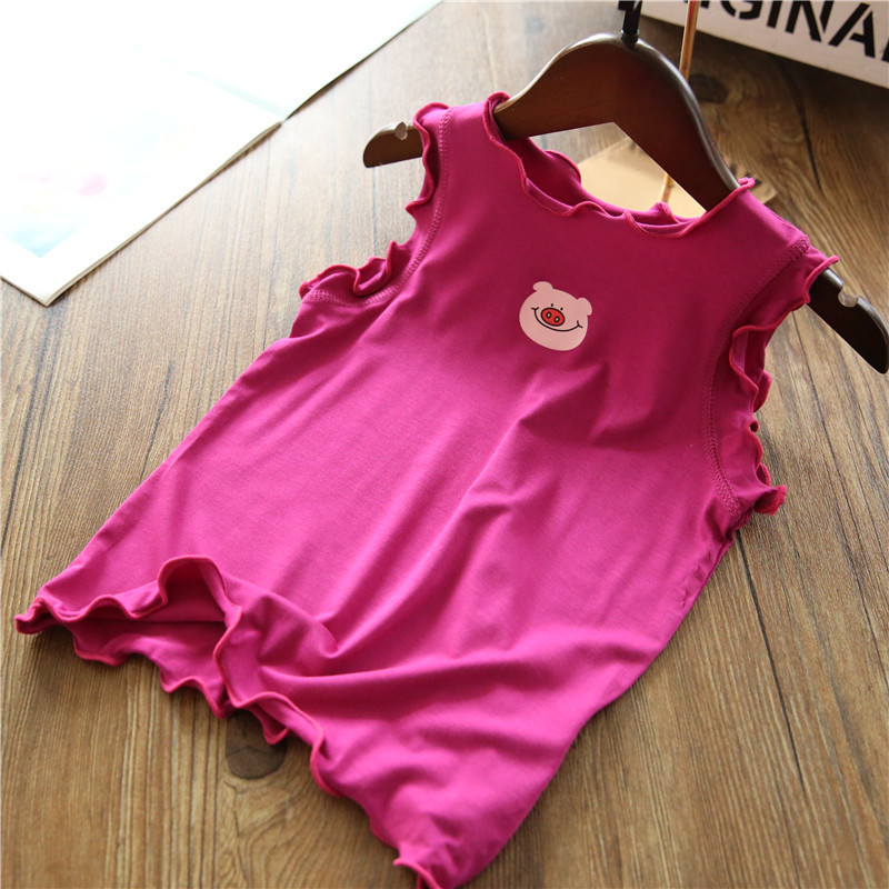 Pleteni prsluk za djevojčice od 1-7 godina, ljetna, dječja kućna odjeća na tregere, modna majica za bebe od mekane modalne tkanine, slatka