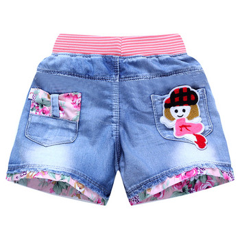 Нови летни детски къси дънкови шорти за момичета Модни къси дънки принцеса за момичета Детски панталони Къси къси панталони за момичета Облекло за момичета на цветя