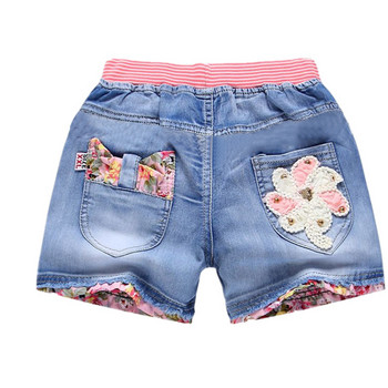 Нови летни детски къси дънкови шорти за момичета Модни къси дънки принцеса за момичета Детски панталони Къси къси панталони за момичета Облекло за момичета на цветя
