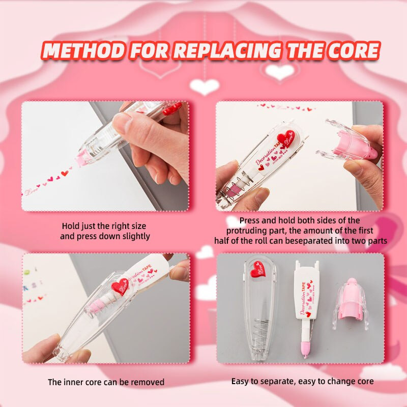 Nėrinių koregavimo juosta Animacinis filmas Širdies formos lipdukas Pasidaryk dienoraštis Užrašų knygelės dekoravimas Juokingi raštinės reikmenys Popieriaus dekoras Žaislas vaikams Dovana