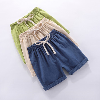 Детски летни къси панталони за момчета Детски ежедневни плажни къси панталони Памучно бельо в цвят бонбон Дишащи меки къси панталони за момиче 100-160 см