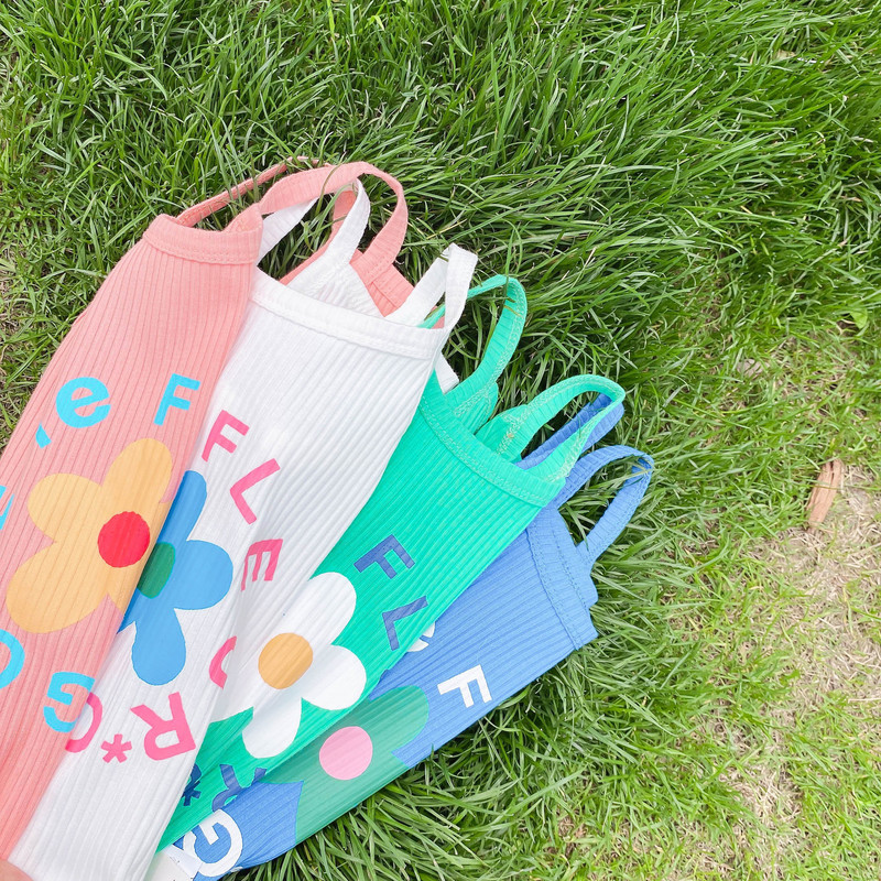 Tüdrukutele mõeldud lilledega alussärk, varrukateta vest, 2022. aasta suvine camisole tops, Korea stiilis aluspesu