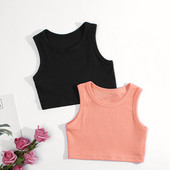 Toddler Kids Girls Crop Top Summer Racerback Camisoles Top Bezpiedurkņu sporta deju veste Apakškrekliem Pusaudžu topi