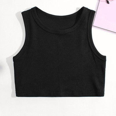 Toddler Kids Girls Crop Top Summer Racerback Camisoles Top Bezpiedurkņu sporta deju veste Apakškrekliem Pusaudžu topi