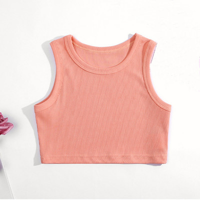 Toddler Kids Girls Crop Top Summer Racerback Camisoles Top Bezpiedurkņu sporta deju veste Apakškrekliem Pusaudžu topi
