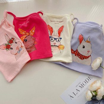 Бебешки момичета Тениски без ръкави Детски памучни горнища от 1 до 8 г. Детско бельо Камзоли Потници за малки деца Лято 2023 г.