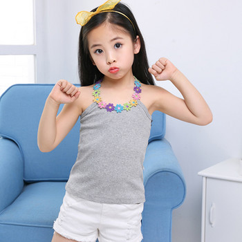 Καλοκαιρινό μπλουζάκι κοριτσάκι Βαμβακερό λουλούδι απλικέ μπλουζάκι για κοριτσάκια μπλουζάκια Παιδικό μπλουζάκι μωρό Βαμβακερά ρούχα τοπ