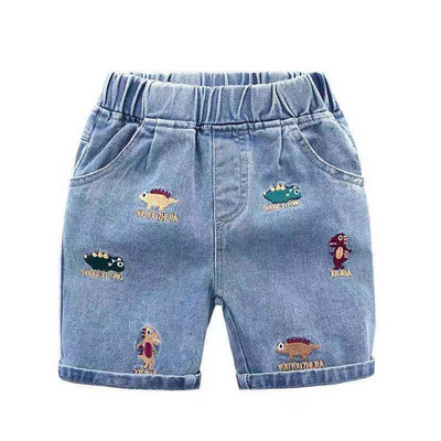 Dinozauru vasaras zīdaiņu zēnu džinsu šorti Fashion Hole bērniem Džinsi zēnu gadījuma kovboju šorti Bērnu mazuļu pludmales bikses 2–8 g.