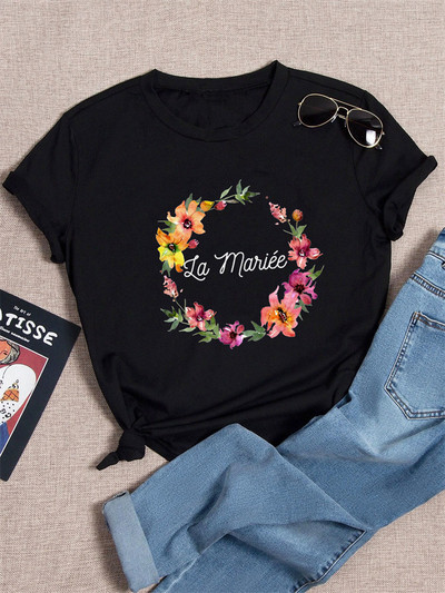 Dámske tričká s krátkym rukávom, letné dámske tričko s grafickým vzorom a nápisom "Tým nevesty, rozlúčka so slobodou", pre ženy