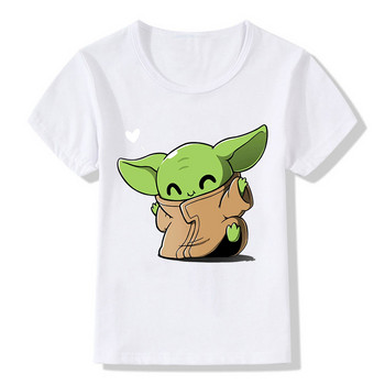 Star Wars Yoda Disney Детски дрехи Тениски Тениски за малки деца Детски анимационни филми Kawaii Модни горнища Облекла за момчета и момичета Тениска