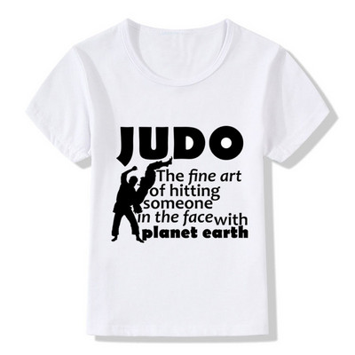 Dječaci i djevojčice Evolucija judo dizajna Majice kratkih rukava Dječje judo majice Majice za bebe Ljetna ležerna mekana bijela majica kratkih rukava,ooo402
