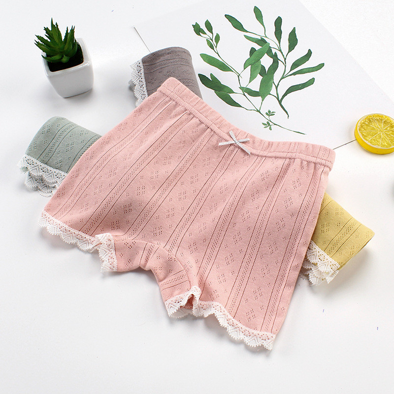Ležerne bokserice Pamučne tajice za djevojčice Čipkana mašna Slatke kratke hlače Zaštitne hlače za bebe Tanke dječje ljetne gaćice Gaćice 2-12 godina
