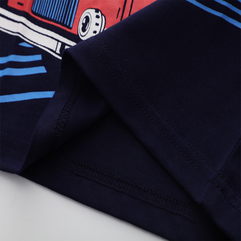 TUONXYE Ljetne majice kratkih rukava za dječake Gornji dijelovi Odjeća Vatrogasna kola Uzorak Dječja odjeća Dječja pamučna odjeća 2-8 godina