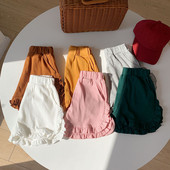 Ljetne kratke hlače za djevojčice 2023. Jednobojne kratke hlače s volanima Ležerna dječja odjeća 90-140 cm