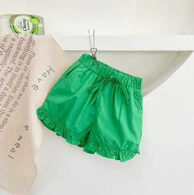 Ljetne kratke hlače za djevojčice 2023. Jednobojne kratke hlače s volanima Ležerna dječja odjeća 90-140 cm