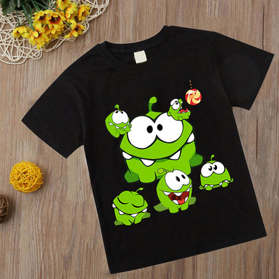 Nou joc de modă Om Nom Tricou de vară Tricou cu gâtul O Tricou Cut The Rope Tricouri pentru copii băieți Copii Topuri casual cu desene animate Fete Tricou broască