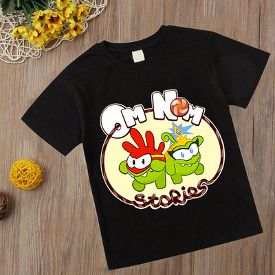 Nou joc de modă Om Nom Tricou de vară Tricou cu gâtul O Tricou Cut The Rope Tricouri pentru copii băieți Copii Topuri casual cu desene animate Fete Tricou broască