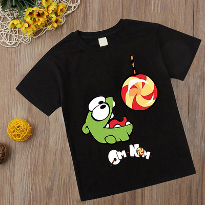 Nou joc de modă Om Nom Tricou de vară Tricou cu gâtul O Tricou Cut The Rope Tricouri pentru copii băieți Copii Topuri casual cu desene animate Fete Tricou broască