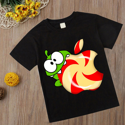 Nou joc de modă Om Nom Tricou de vară Tricou cu gâtul O Tricou Cut The Rope Tricouri pentru copii băieți Copii Topuri casual cu desene animate Fete Tricou broască