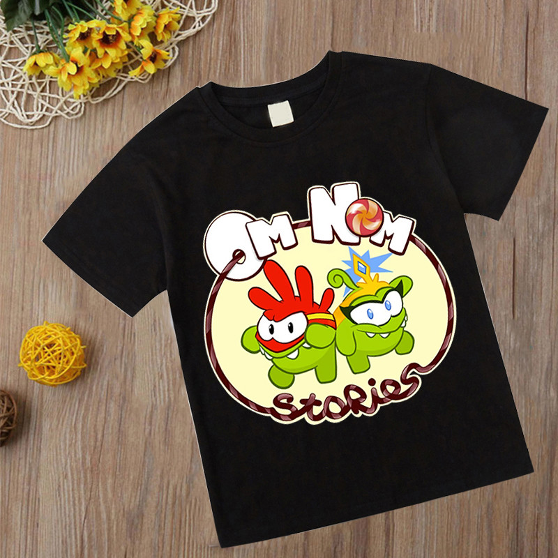 Nou joc de modă Om Nom Tricou de vară Tricou cu gâtul O Tricou Cut The Rope Tricouri pentru copii băieți Copii Topuri casual cu desene animate Fete Tricou broască