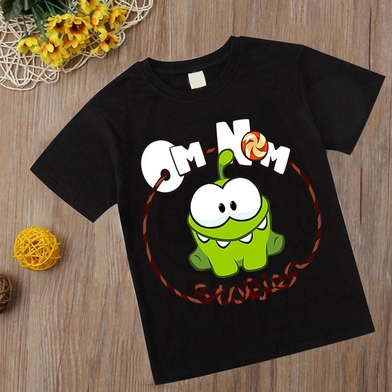 Nou joc de modă Om Nom Tricou de vară Tricou cu gâtul O Tricou Cut The Rope Tricouri pentru copii băieți Copii Topuri casual cu desene animate Fete Tricou broască