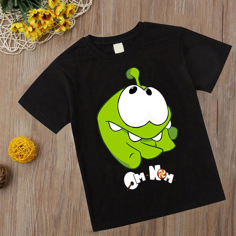 Nou joc de modă Om Nom Tricou de vară Tricou cu gâtul O Tricou Cut The Rope Tricouri pentru copii băieți Copii Topuri casual cu desene animate Fete Tricou broască