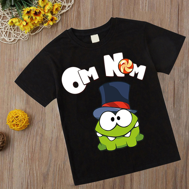 Nou joc de modă Om Nom Tricou de vară Tricou cu gâtul O Tricou Cut The Rope Tricouri pentru copii băieți Copii Topuri casual cu desene animate Fete Tricou broască
