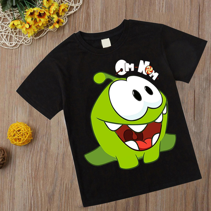 Nou joc de modă Om Nom Tricou de vară Tricou cu gâtul O Tricou Cut The Rope Tricouri pentru copii băieți Copii Topuri casual cu desene animate Fete Tricou broască