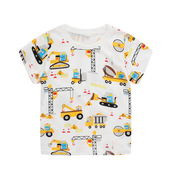 SAILEROAD 2022 Νέο καλοκαιρινό βαμβακερό κοντομάνικο καρτούν μπλουζάκια εκσκαφέας παιδικά μπλουζάκια μπλουζάκια για αγόρια Παιδικά ρούχα