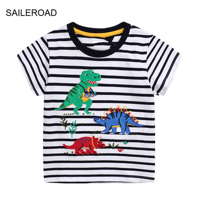 SAILEROAD 2022 új nyári pamut rövid ujjú rajzfilm kotró pólók gyerek pólók fiúk gyerekruhák