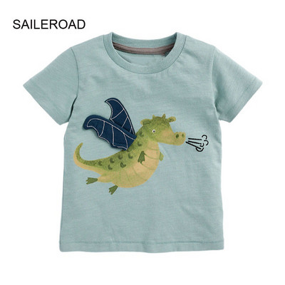 SAILEROAD 2022 új nyári pamut rövid ujjú rajzfilm kotró pólók gyerek pólók fiúk gyerekruhák