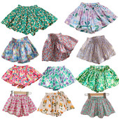 Ljeto 2023., modne hlače s printom za djevojčice, male djevojčice, slatke cvjetne kratke hlače, dječje široke ležerne kratke hlače s elastičnim strukom